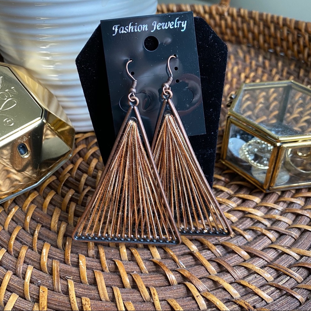 Golden Torch -Candy Triangle Boho Earrings